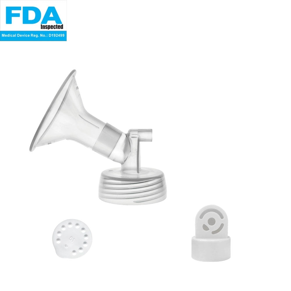 Maymom Soldered Flange for Spectra/Medela with Valve & Membrane (Wide-Neck), 1pc (2 Sizes)