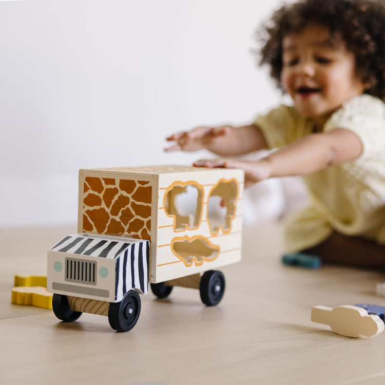 Melissa & Doug Animal Rescue Wooden Shape-Sorting Truck - Pupsik Singapore