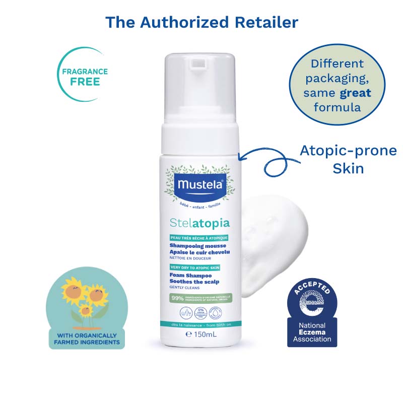 Mustela Stelatopia Foam Shampoo, 150ml (exp 03/27)