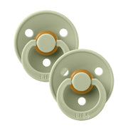 Bibs Round Colour Pacifier (2pk) - Sage (2 Sizes) - Made in Denmark/EU