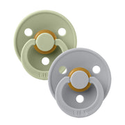 Bibs Round Colour Pacifier (2pk) - Sage Cloud (2 Sizes) - Made in Denmark/EU