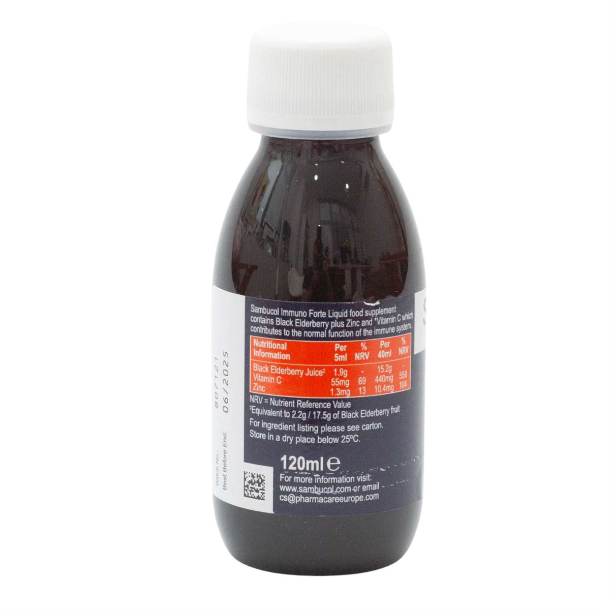 [4-pack] Sambucol Immuno Forte Liquid, UK Version for 3Y+, 120ml - Exp 06/26