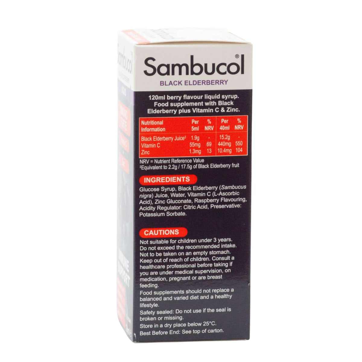 Sambucol Immuno Forte Liquid for 3Y+, 120ml (UK version) - Exp 06/26)