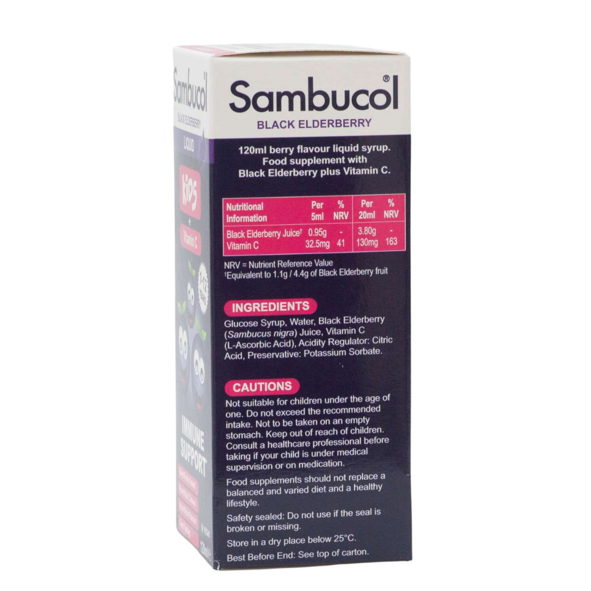 [4-pack] Sambucol Kids Formula Vitamin C for 1-12Y, 120ml - Exp 01/27