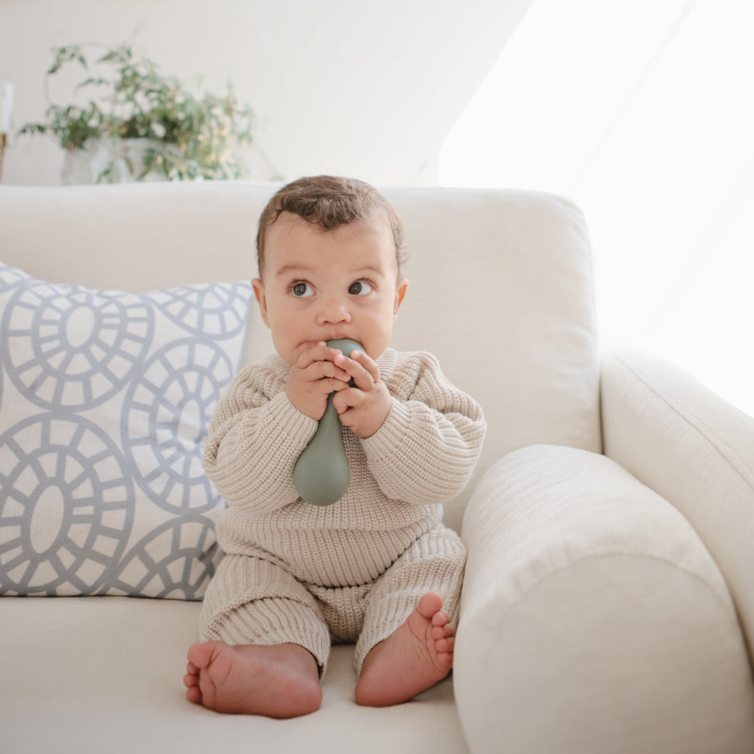 Mushie Silicone Baby Rattle Toy (3 Colors)
