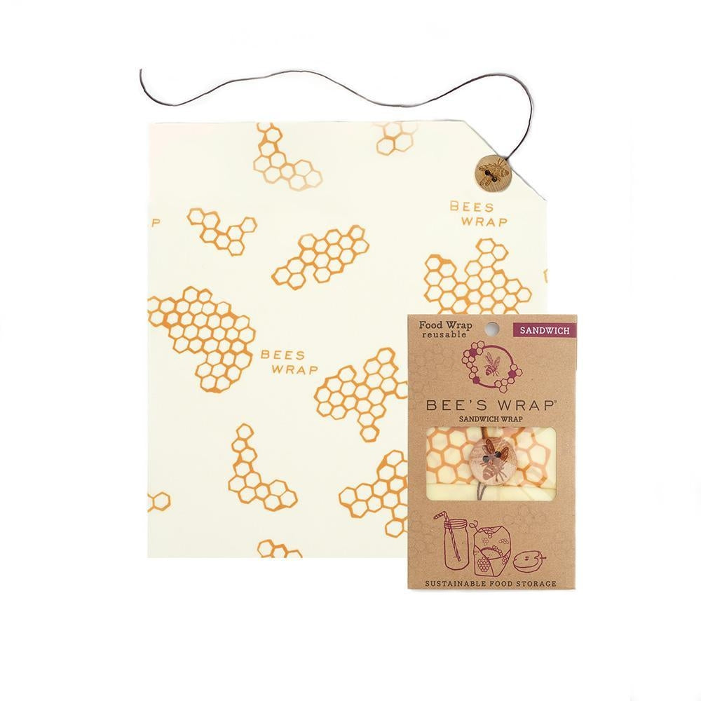 Bee's Wrap Reusable Food Wrap, Sandwich with Tie (1pc) - Honeycomb
