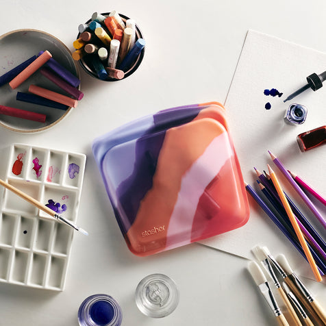 Stasher Reusable Silicone Sandwich Bag, 28 fl oz (17 Designs) - Pupsik Singapore