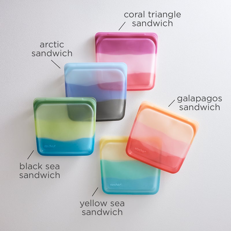 Stasher Reusable Silicone Sandwich Bag, 28 fl oz (16 Designs)