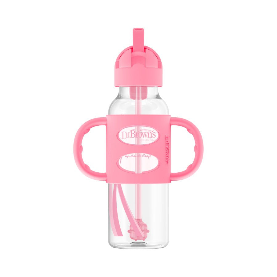 Dr. Brown's Milestones Sippy Straw Bottles w/ Silicone Handles, 250ml (4 Colours)