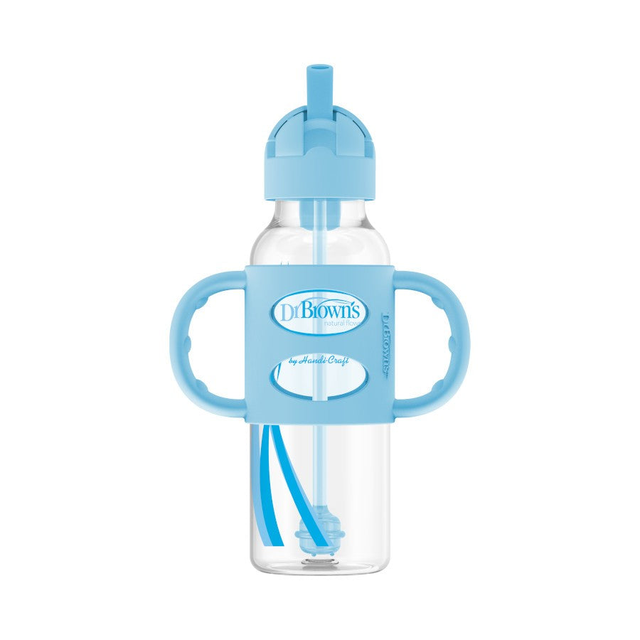 Dr. Brown's Milestones Sippy Straw Bottles w/ Silicone Handles, 250ml (4 Colours)