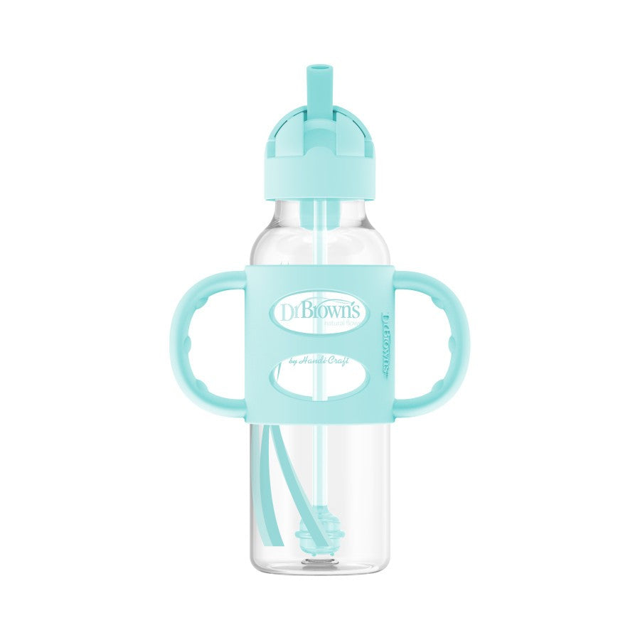 Dr. Brown's Milestones Sippy Straw Bottles w/ Silicone Handles, 250ml (4 Colours)