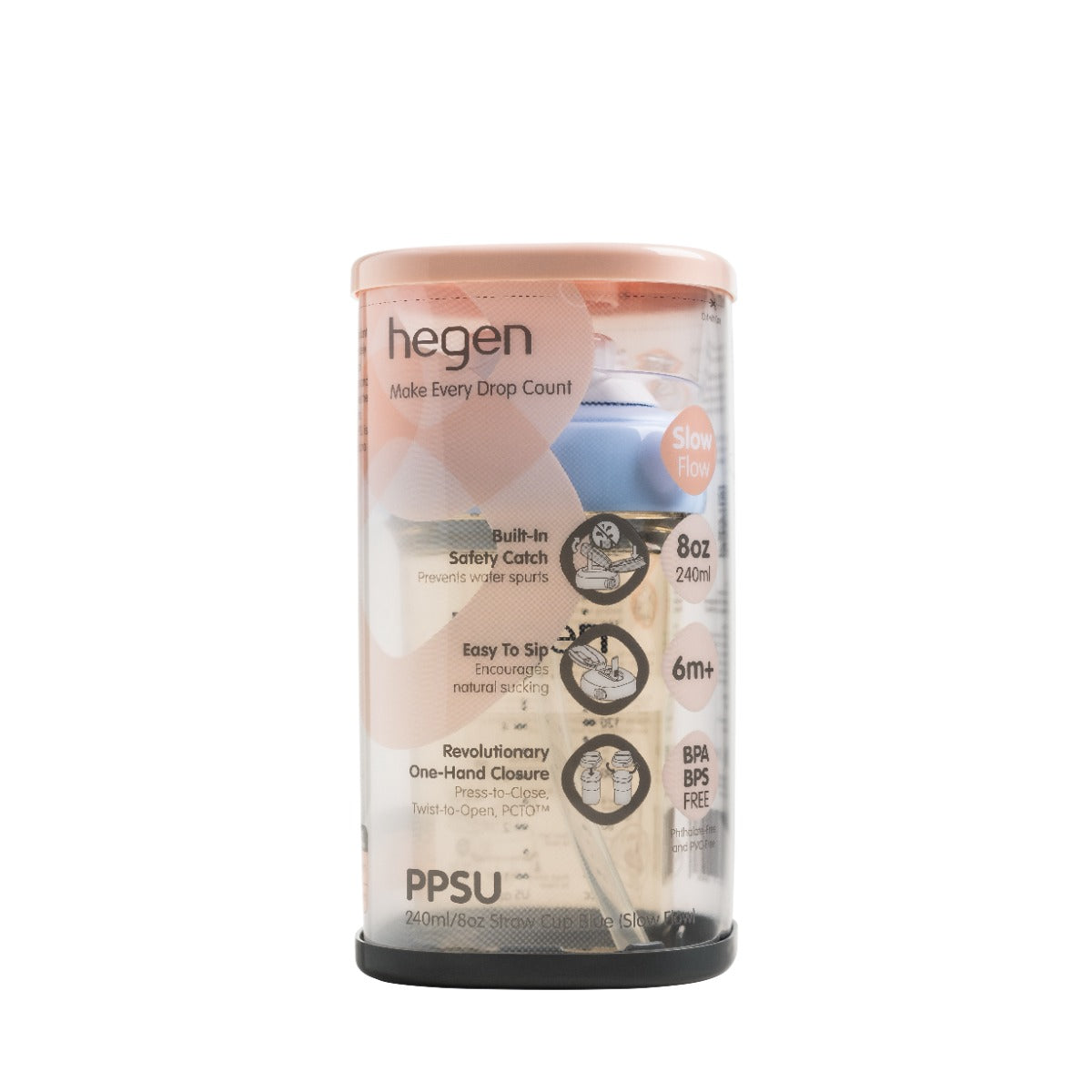 Hegen PCTO™ Straw Cup PPSU, 240ml/8oz - Slow Flow (4 Colors) - Pupsik Singapore