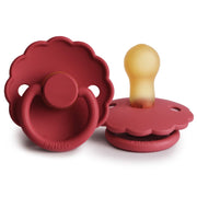 FRIGG Daisy Latex Baby Pacifiers, 1pk – Scarlet (2 Sizes)
