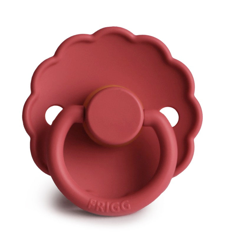 FRIGG Daisy Latex Baby Pacifiers, 1pk – Scarlet (2 Sizes)