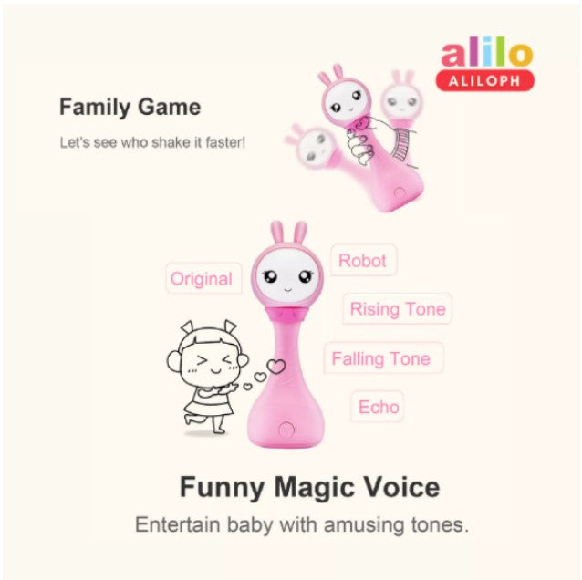 Alilo Yoyo Shake & Tell Interactive Rattle - Pink