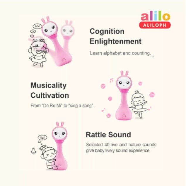 Alilo Yoyo Shake & Tell Interactive Rattle - Pink