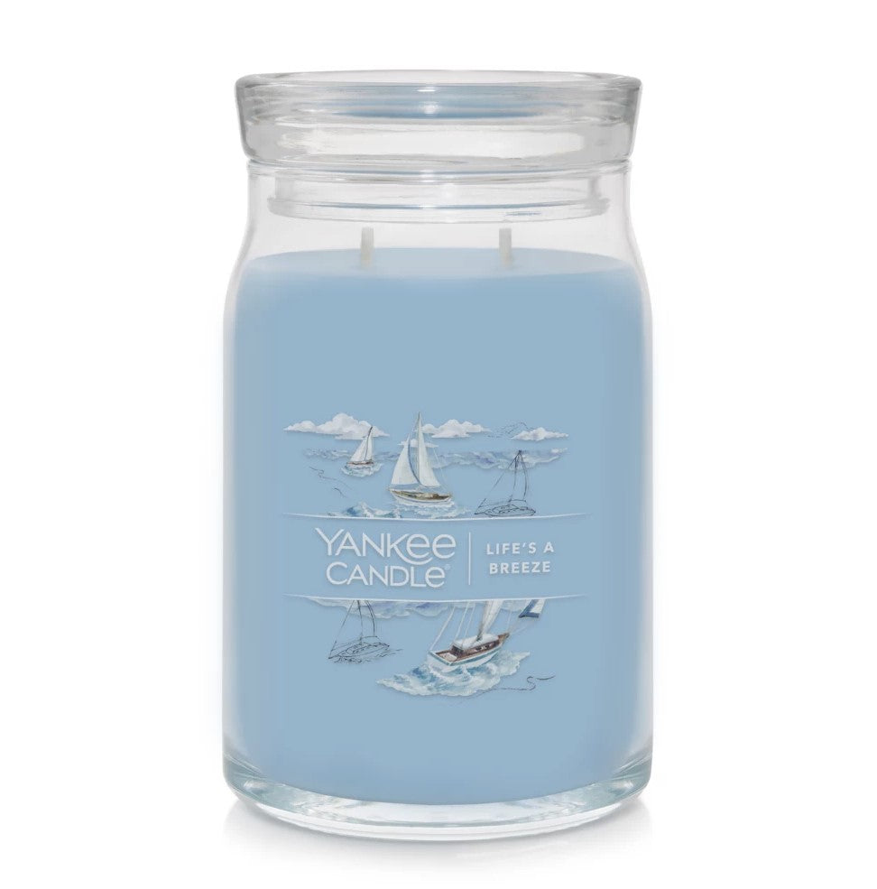 Yankee Candle Signature Large Jar Candle, 2-wicks (20oz) - Life's A Breeze
