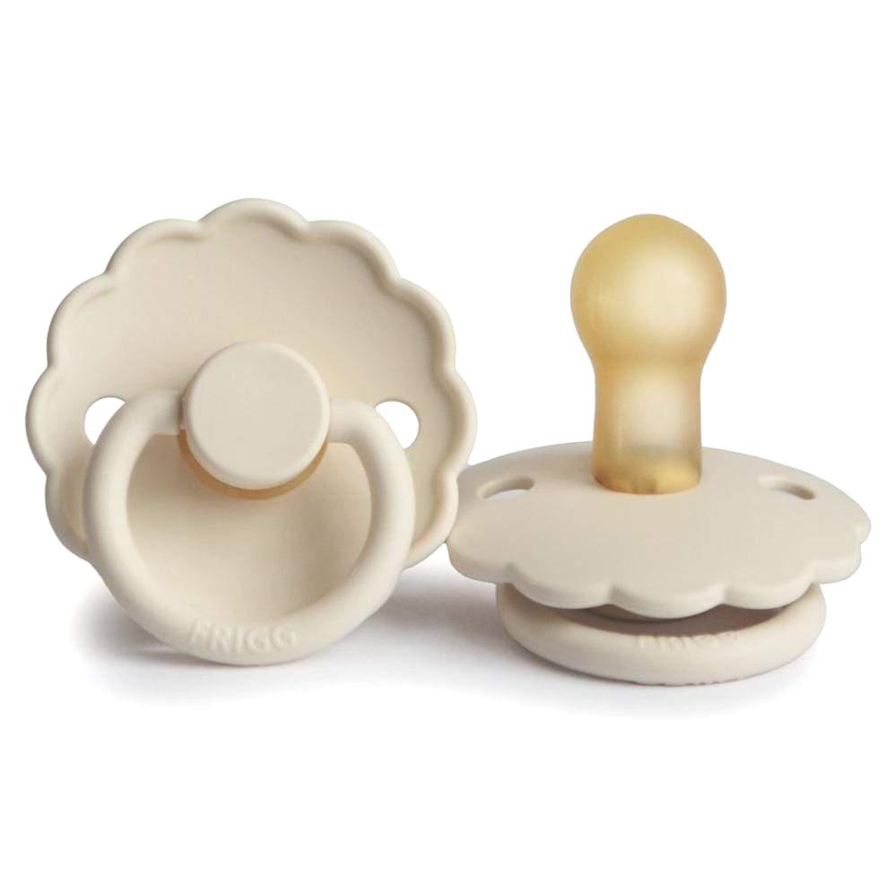 FRIGG Daisy Latex Baby Pacifiers, 1pk – Cream (2 Sizes)
