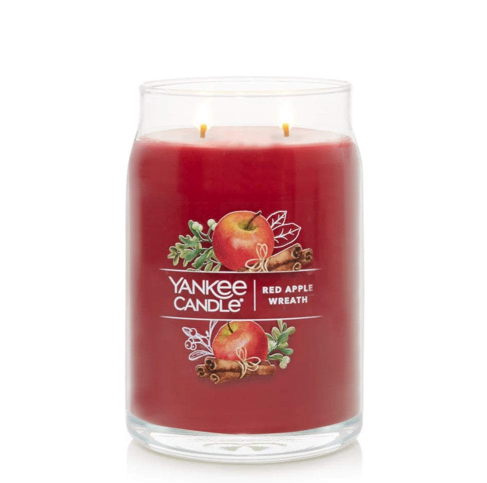 Yankee Candle Signature Large Jar Candle, 2-wicks (20oz) - Red Apple Wreath
