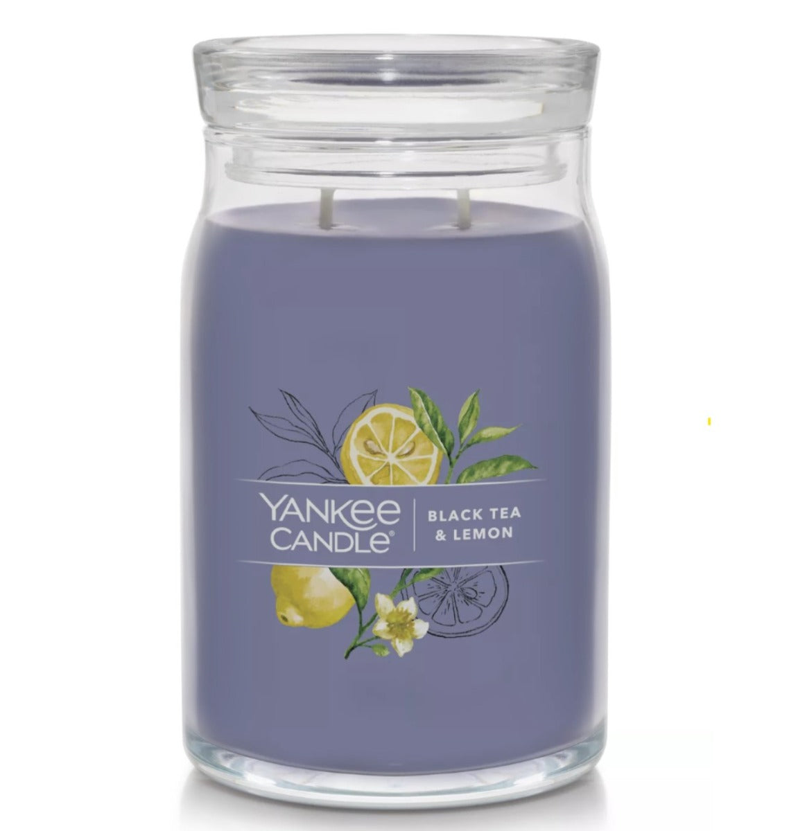 Yankee Candle Signature Large Jar Candle, 2-wicks (20oz) - Black Tea & Lemon