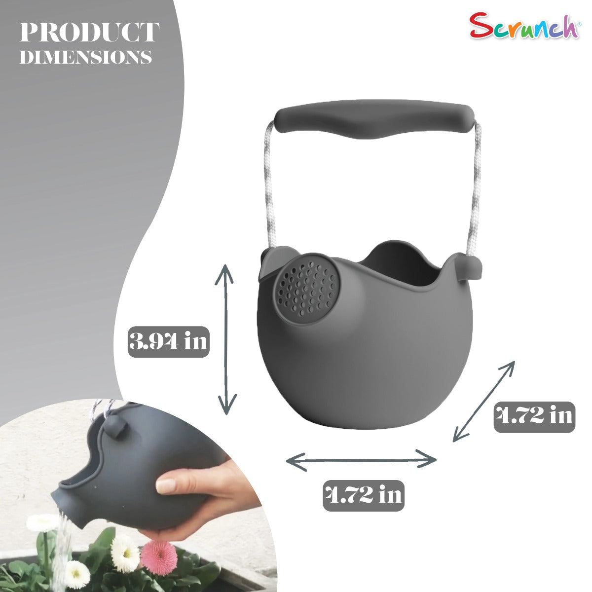 Scrunch Silicone Watering Can, 800ml