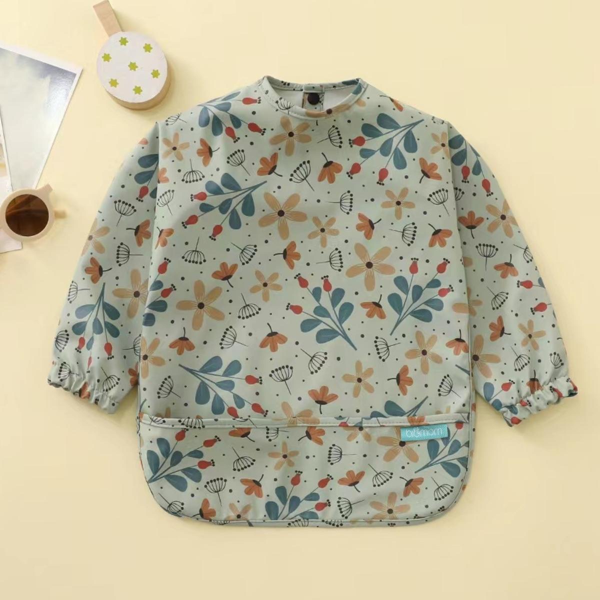 Biomom Baby Smock Bib - Garden Oasis (2 Sizes)