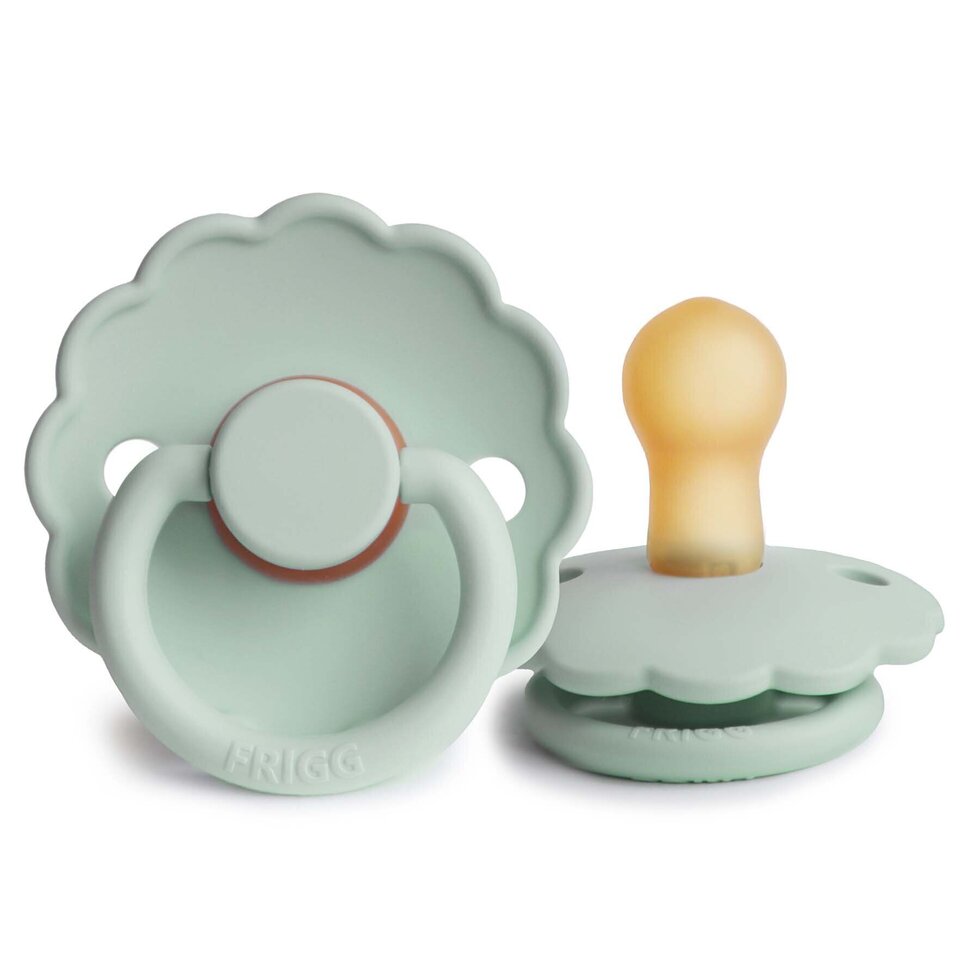 FRIGG Daisy Latex Baby Pacifiers, 1pk – Sea Foam (2 Sizes)