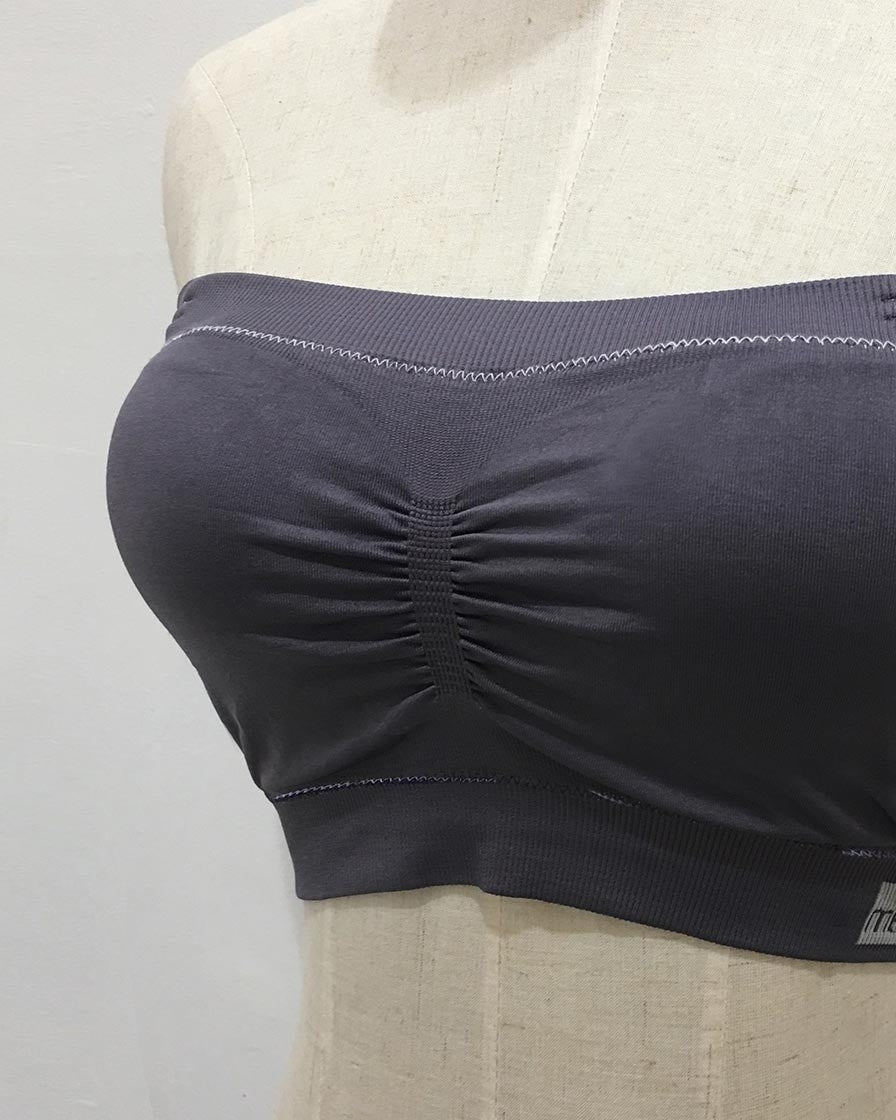 MEV Seamless Nursing Bandeau Bra - Charcoal