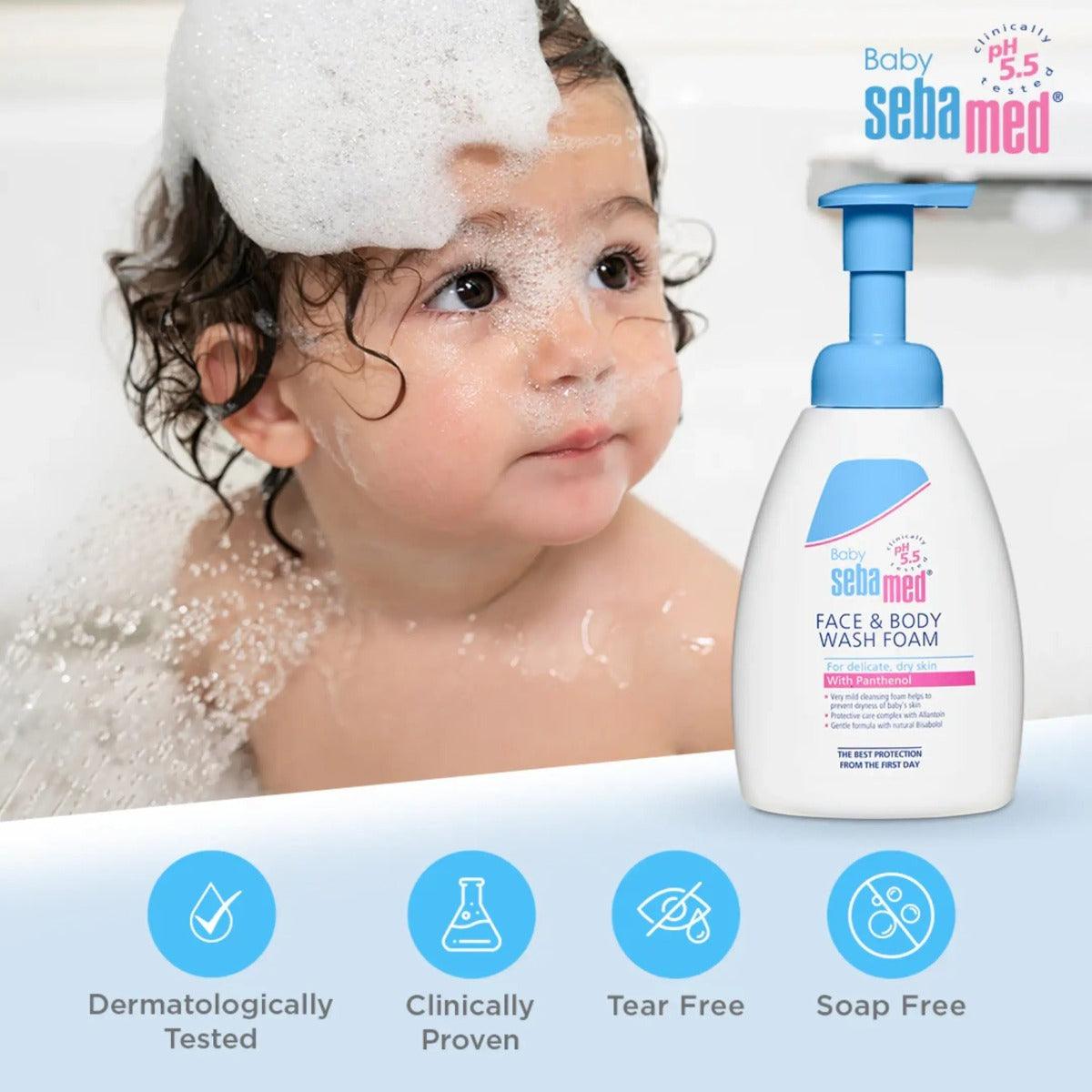 Sebamed Baby Face & Body Wash Foam, 400ml (Exp 06/27) - Pupsik Singapore
