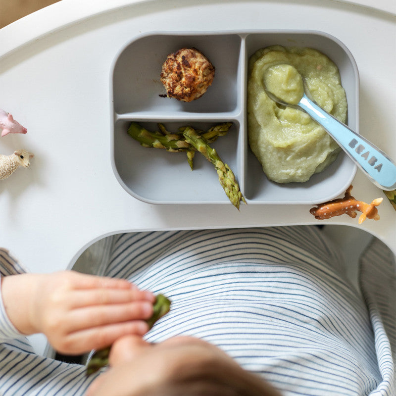 Beaba Silicone Divided Baby Plate & Spoon (3 Colours)