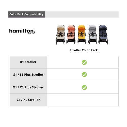 Hamilton X1 Plus Stroller Color Pack - Canopy & Seat Pad (5 Colors)