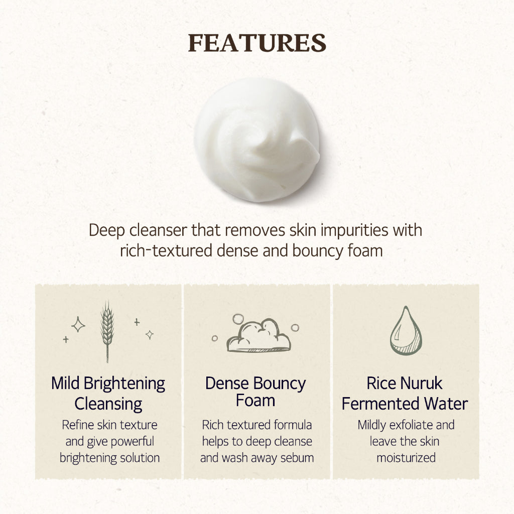 Skinfood Rice Daily Brightening Cleansing Foam, 150ml (Exp 02/27)