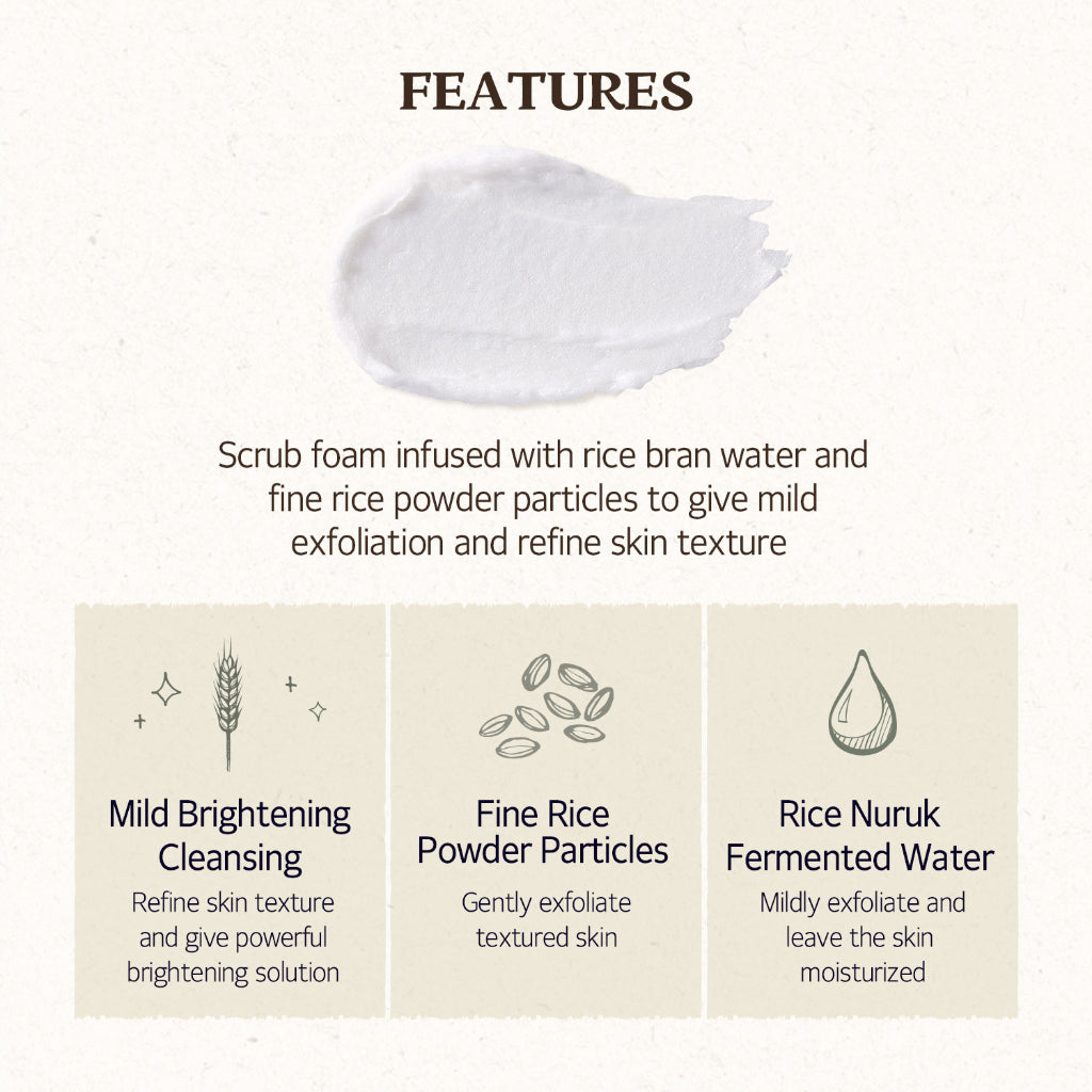Skinfood Rice Daily Brightening Scrub Foam, 150ml (Exp 12/26)