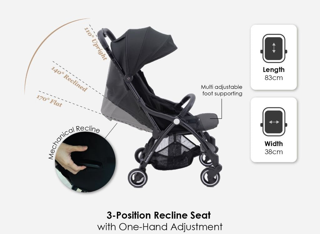 Hamilton X1 Plus x DTD (Bear) Stroller with MagicFold - Special Edition (Black)