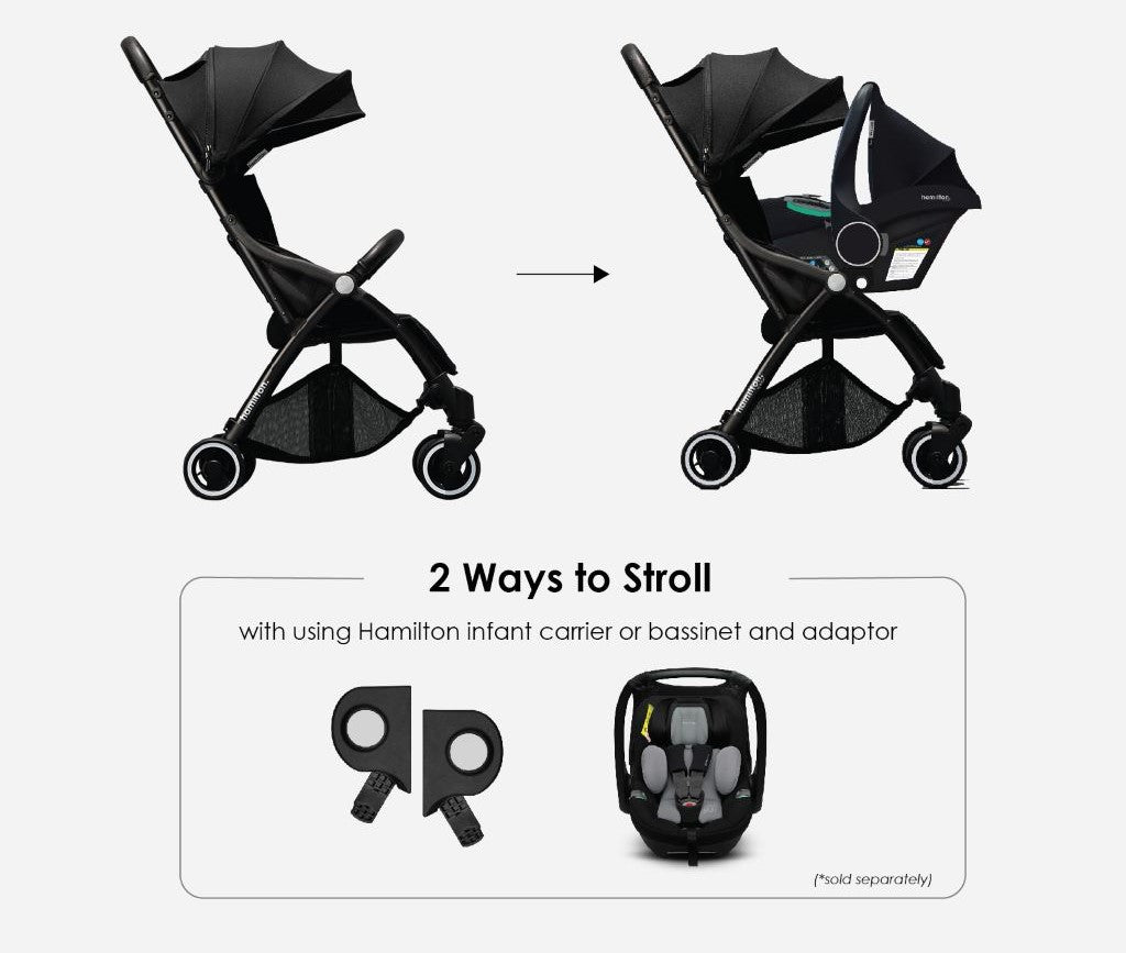Hamilton X1 Plus x DTD (Bear) Stroller with MagicFold - Special Edition (Black)