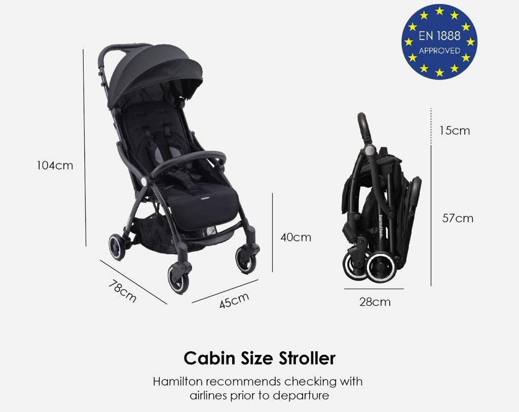 Hamilton X1 Plus x DTD (Bear) Stroller with MagicFold - Special Edition (Black)
