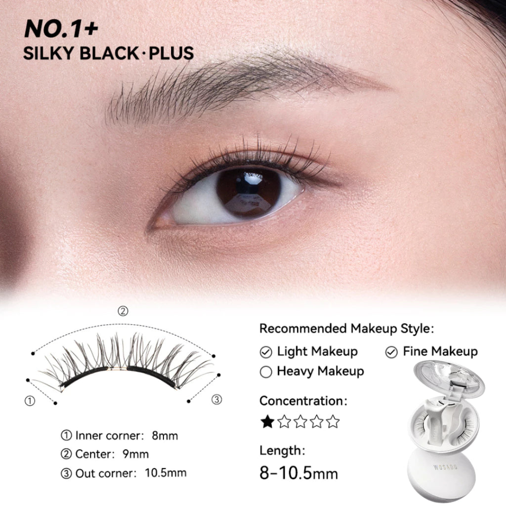 WOSADO Soft Magnetic Eyelashes, Extra/Plus (7 Types) | For Wider Eyes