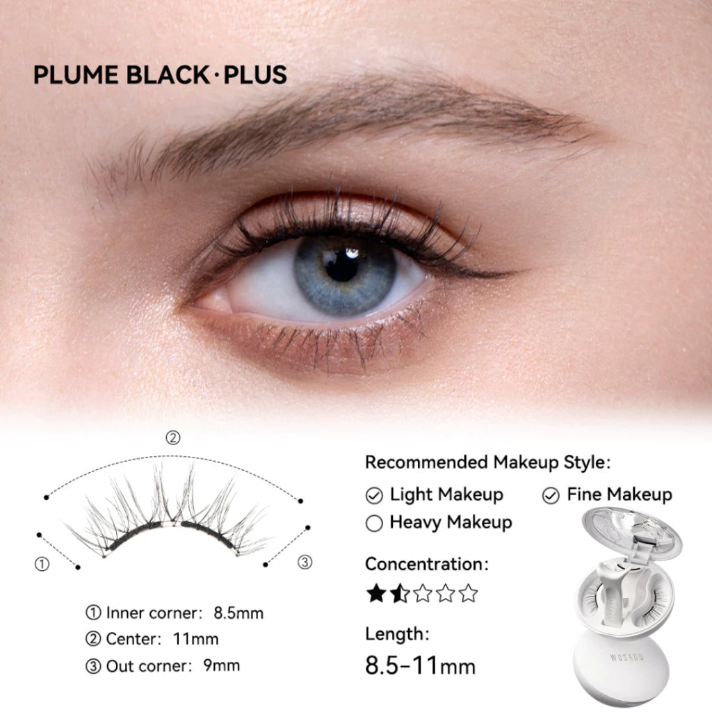 WOSADO Soft Magnetic Eyelashes, Extra/Plus (7 Types) | For Wider Eyes