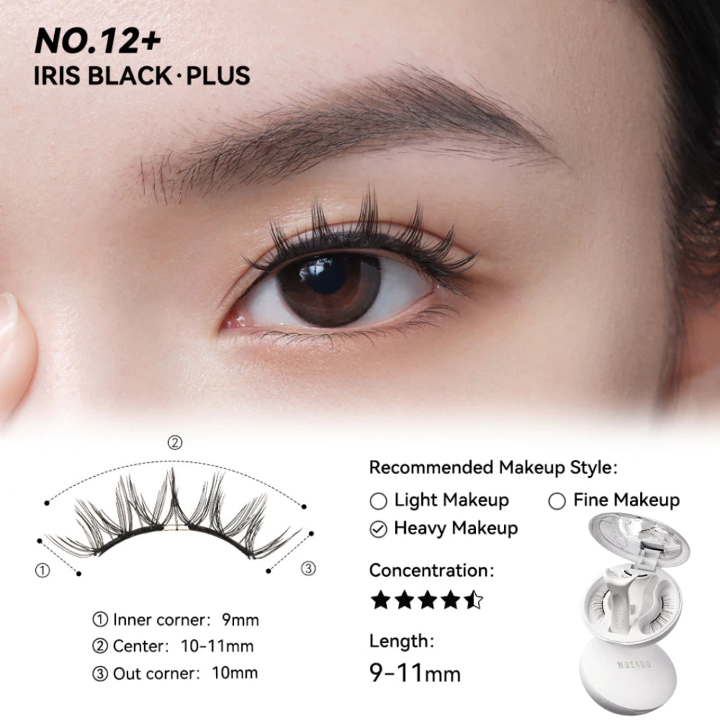 WOSADO Soft Magnetic Eyelashes, Extra/Plus (7 Types) | For Wider Eyes