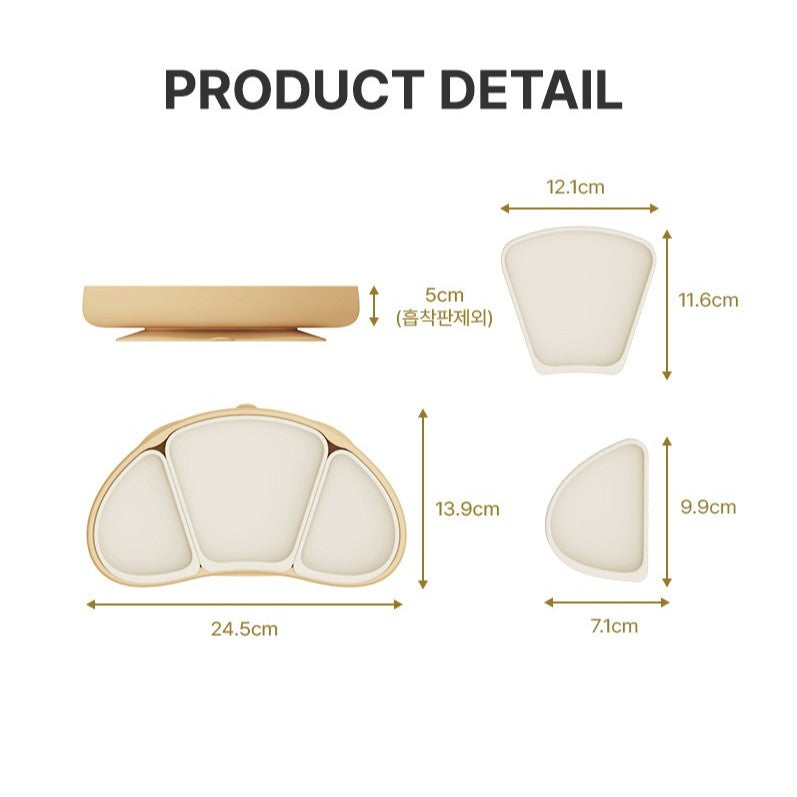 Moyuum Croissant Silicone Divider Suction Plate (3 Colors)