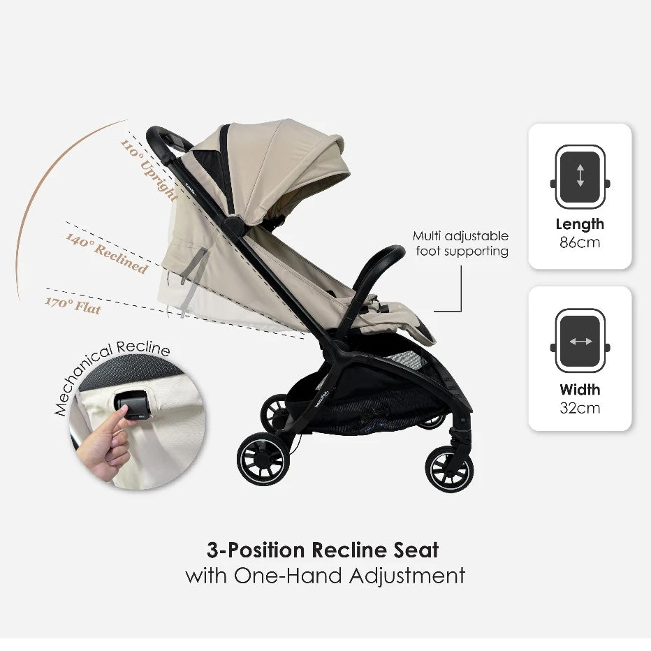 Hamilton Traveller Stroller (2 Colors) | Auto-fold Stroller