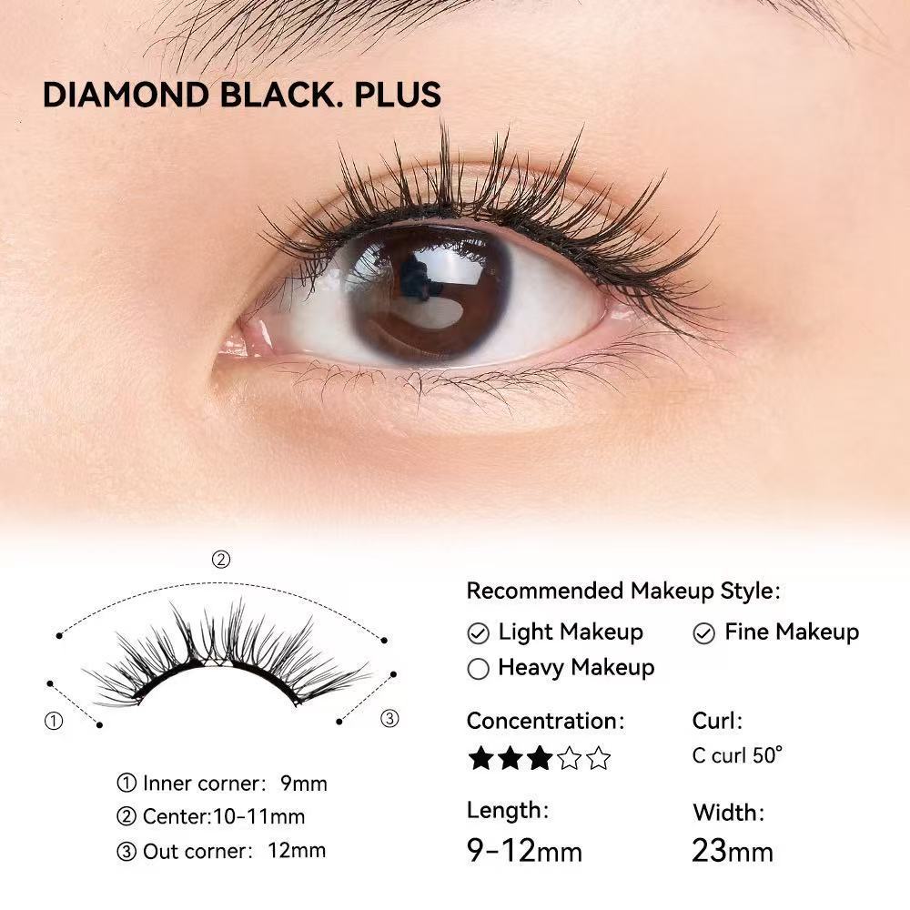 WOSADO Soft Magnetic Eyelashes, Extra/Plus (7 Types) | For Wider Eyes