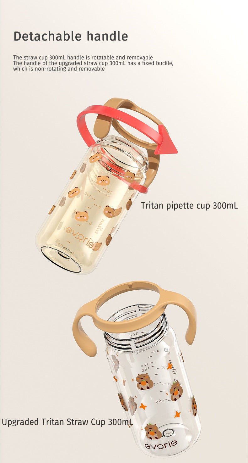 Evorie Tritan Kids Straw Water Bottle, 380ml (6 Designs)