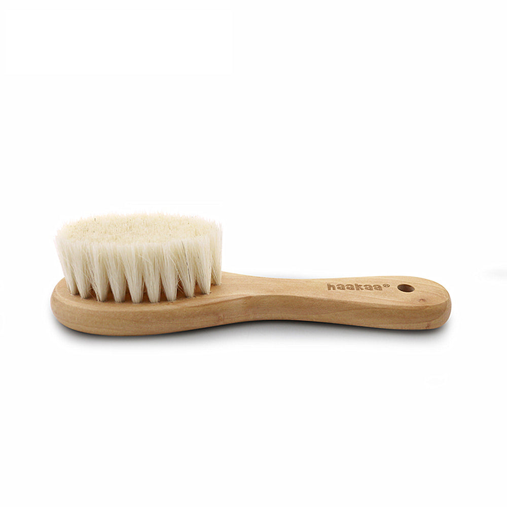 Haakaa Goats Wool Wooden Baby Hair Brush and Comb Set