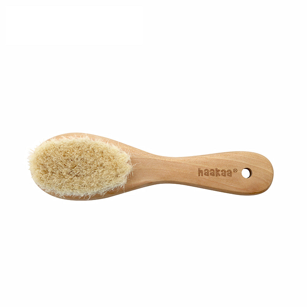 Haakaa Goats Wool Wooden Baby Hair Brush and Comb Set