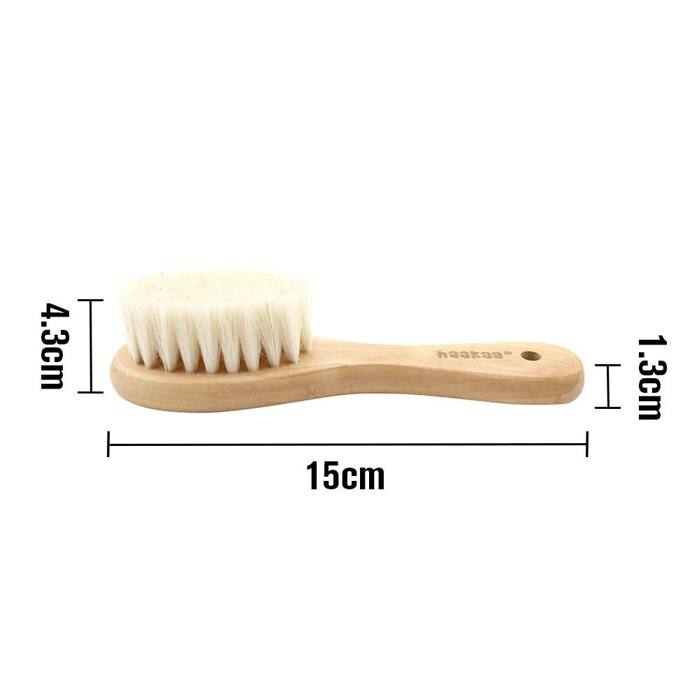 Haakaa Goats Wool Wooden Baby Hair Brush and Comb Set