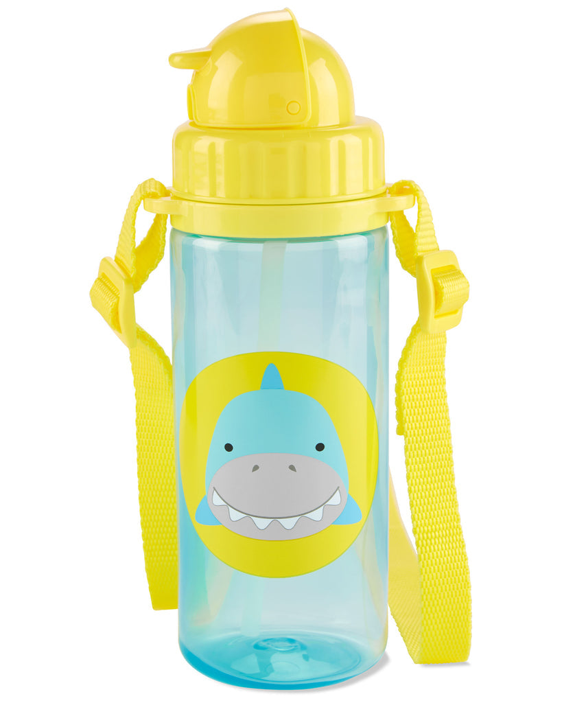 Skip Hop Zoo Straw Water Bottle with Long Straps, 13oz (6 Designs) - Pupsik Singapore