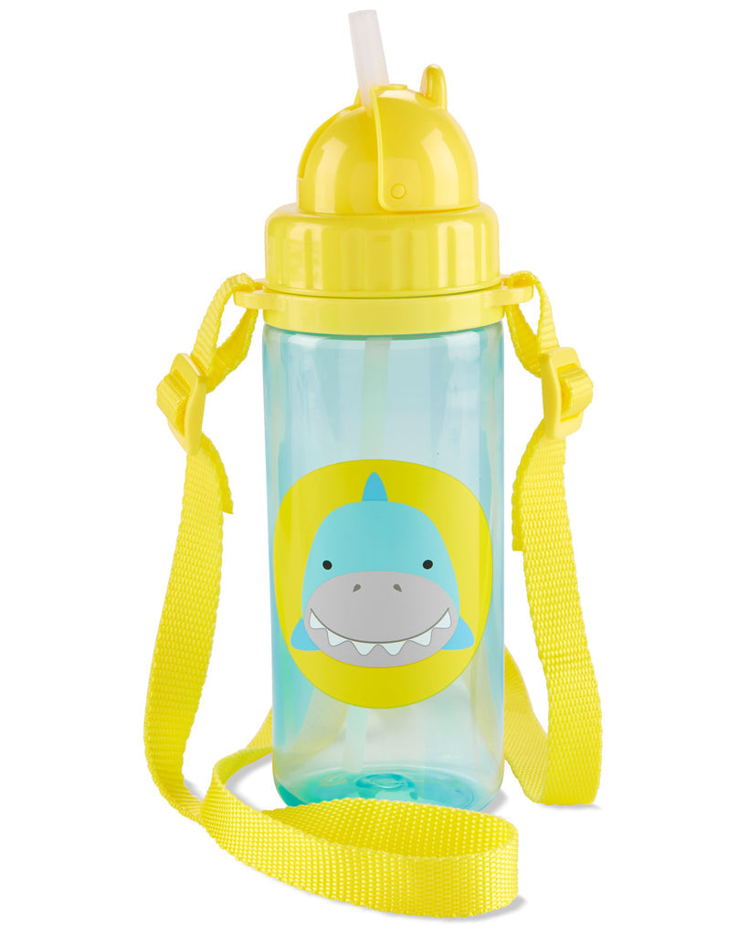 Skip Hop Zoo Straw Water Bottle with Long Straps, 13oz (6 Designs)