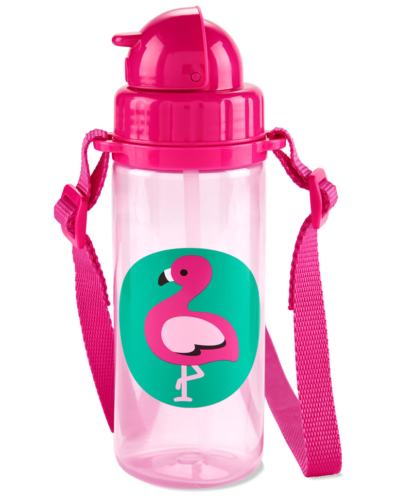 Skip Hop Zoo Straw Water Bottle with Long Straps, 13oz (6 Designs) - Pupsik Singapore