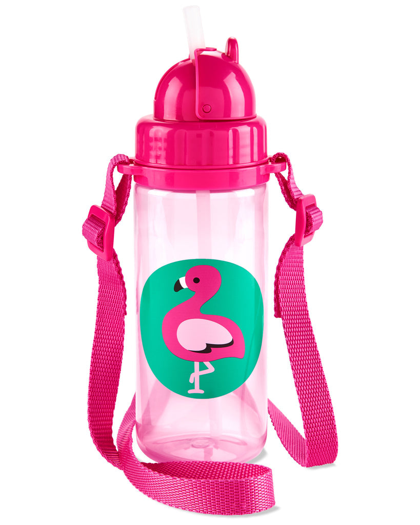 Skip Hop Zoo Straw Water Bottle with Long Straps, 13oz (6 Designs) - Pupsik Singapore